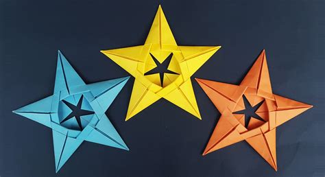 Colors Paper Origami Star Making For Christmas Decorations 3d Paper