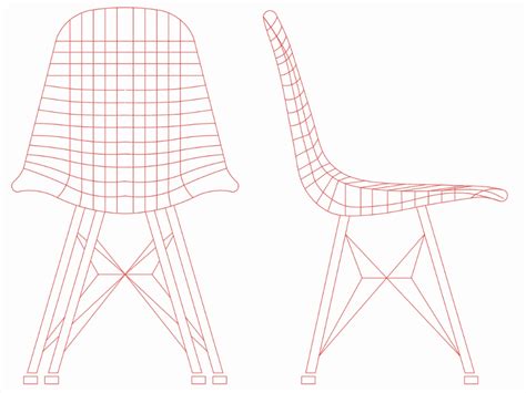 Wire Chair Eames In Autocad Download Cad Free 1789 Kb Bibliocad