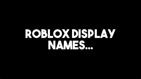 Roblox Display Names YouTube