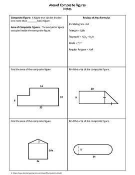 Level 2 level 3 level 4 level 5 level 6 missing lengths oblongs triangles circles. Geometry Worksheet: Area of Composite Figures by My ...