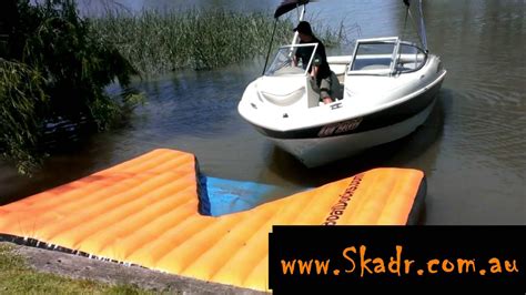 Skadrs Inflatable Boat Dock Grass Shoreline Youtube