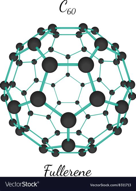 C60 Fullerene Molecule Royalty Free Vector Image
