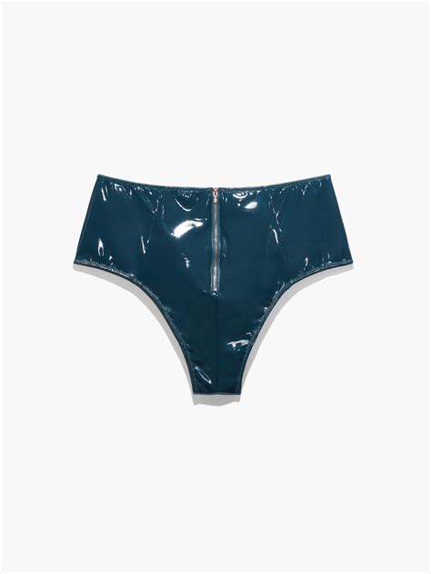 Leather Tease Vinyl Booty Shorts In Blue And Green Savage X Fenty Uk
