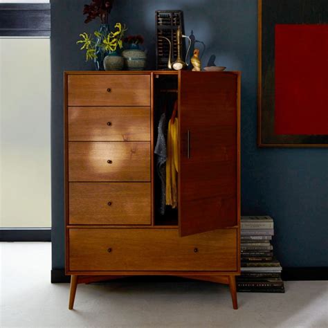 West Elm Mid-Century Acorn and Acorn/White Finish Bedroom Furniture - The Furniture Co