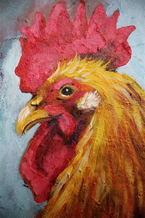Roosters Acrylic Paintings And Hens On Pinterest
