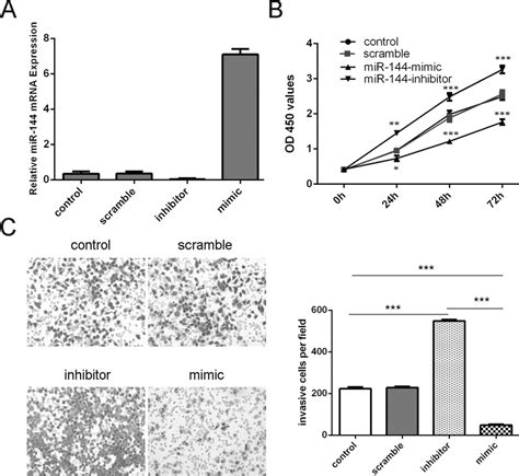 overexpression of mir 144inhibited proliferation and invasion of uveal download scientific