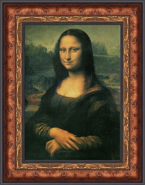 Leonardo Da Vinci Mona Lisa Framed Canvas Giclee Print 205x27 V03