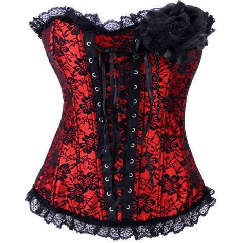Lace Up Corset With Flowers Corset M5212