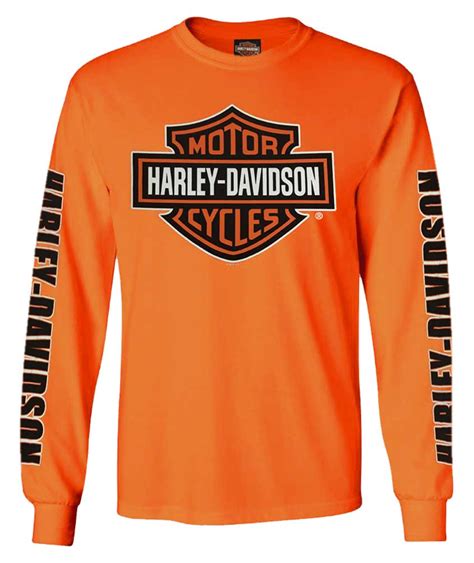 Harley Davidson Men S Bar Shield Long Sleeve Crew Neck Shirt Safety