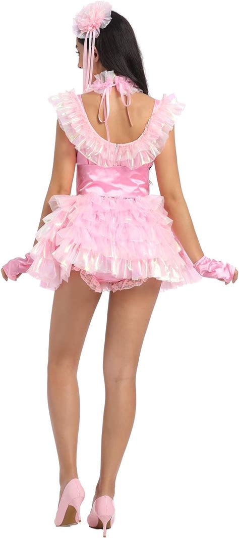 Joline Prissy Sissy Women Fluffy Pink Dance Dress Crossdressing Clothing Shoes