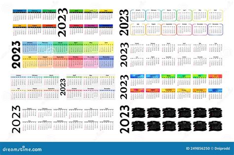 Calendario Para 2023 Aislado En Un Fondo Blanco Ilustración Del Vector