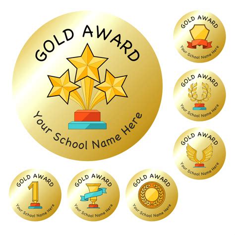 Metallic Gold Award Stickers