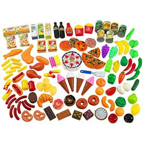 Medca Kids Play Food Set 130 Piece Pretend Play Food Collection