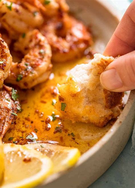 Crispy Grilled Shrimp Prawns With Lemon Garlic Butter
