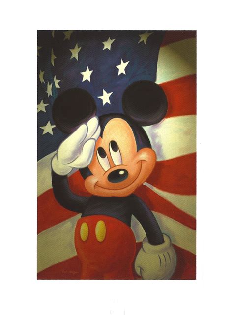 My Favorite Disney Postcards Mickey Mouse Saluting The Flag