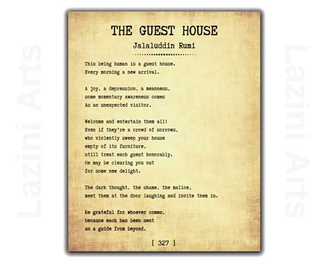 Rumi Quote The Guest House Poem Typewriter Font Rumi Poetry