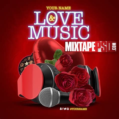 Mixtape Cover Template Love And Music Graphic Design Mixtapepsdscom