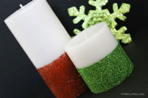 Glitter Dipped Christmas Candles