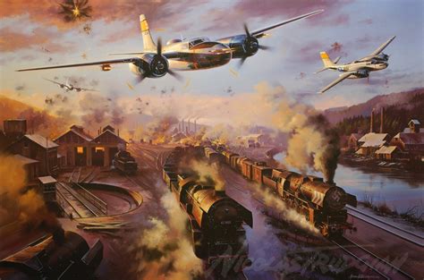 Hd Wallpaper A 26 Invader Invader A 26 Attack Bomber Ww2 Painting