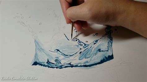 How To Paint Water Splash In Watercolor Timelapse Youtube
