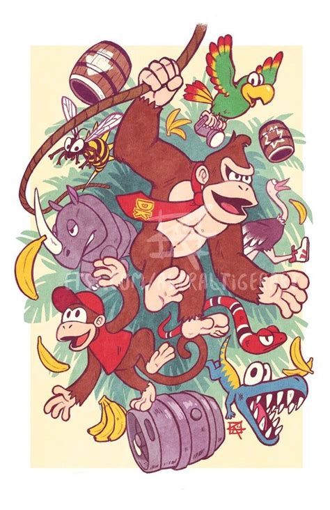 Donkey Kong Country 11x17 Fan Art Print Etsy Donkey Kong Country
