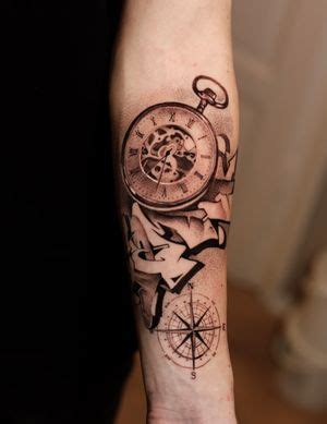 Create Clock And Rose Tattoo Clock Tattoo Arm Tattoo Rose Clock Compass Tattoos Arm Tattoo