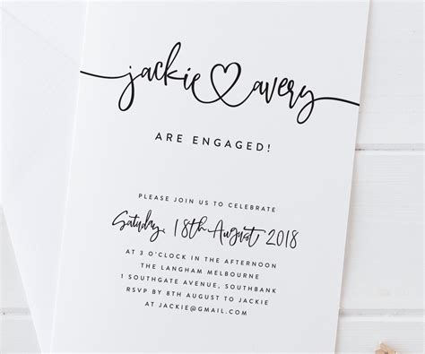 Printable Engagement Party Invitation Simple Engagement Party Etsy