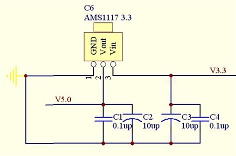 Ams1117如何实现5v转3v？ 稳压电源 电子发烧友网