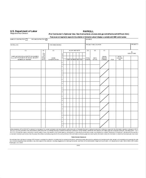 Free 9 Sample Certified Payroll Forms In Pdf Excel Word