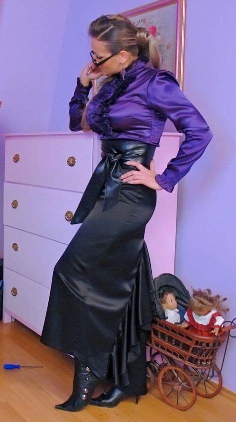 20 School Mistress Ideas Fashion Satin Blouses Blouse And Skirt
