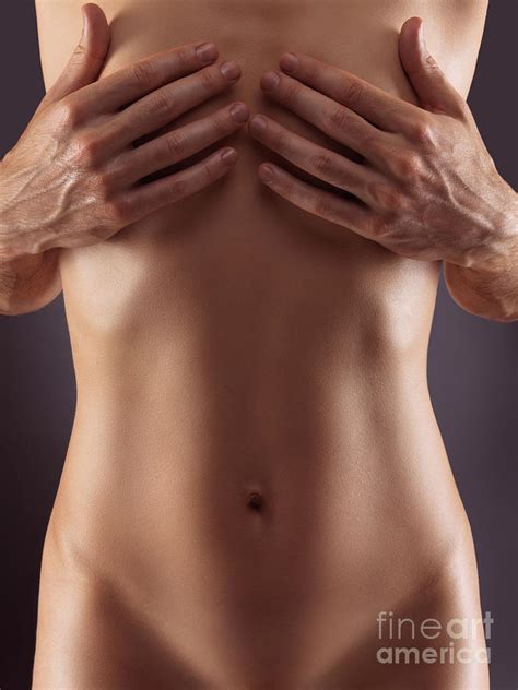 Man Hands Covering Nude Woman Breasts Photograph By Maxim Images