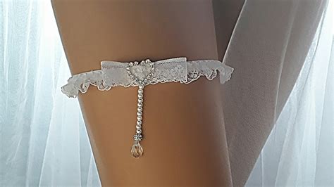 Heart Garter Belt White Garter Belt Lace Garter Belt Wedding Etsy