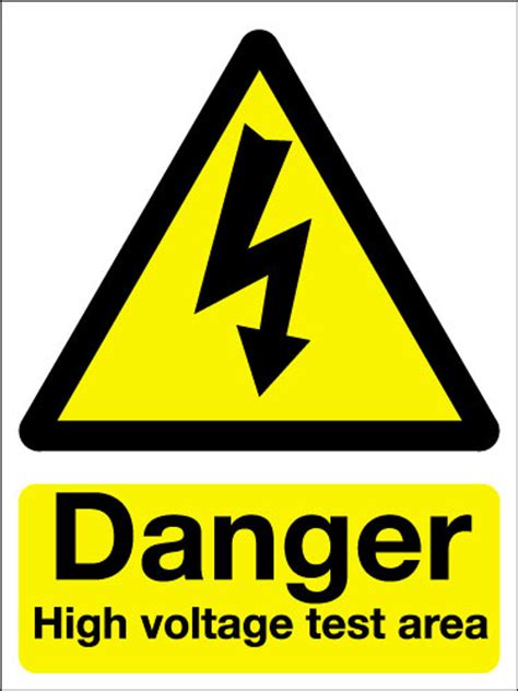 Danger High Voltage Test Area Signs 2 Safety