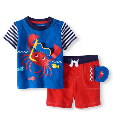 Healthtex Baby Boy T Shirt And 3d Interactive Shorts 2pc Outfit Set