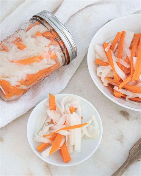 Pickled Carrots And Daikon Radish Do Chua Plant Based On A Budget