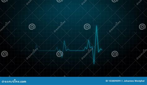 Ekg Herzschlag Auf Monitor Aufnahme Des Impulses Blaues
