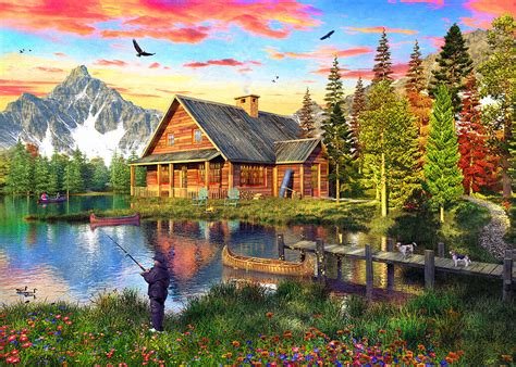 The Cabin Home Painting By Mgl Meiklejohn Graphics Licensing Pixels