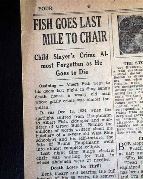 Albert Fish Serial Killer Child Rapist And Cannibal Execution 1936 Old