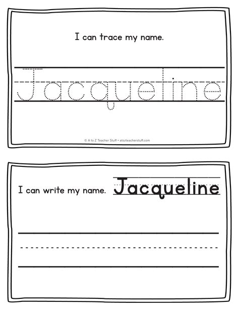 Jacqueline Name Printables For Handwriting Practice A To Z Teacher