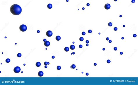 Blue Three Dimensional Spheres Abstract 3d Rendering Stock