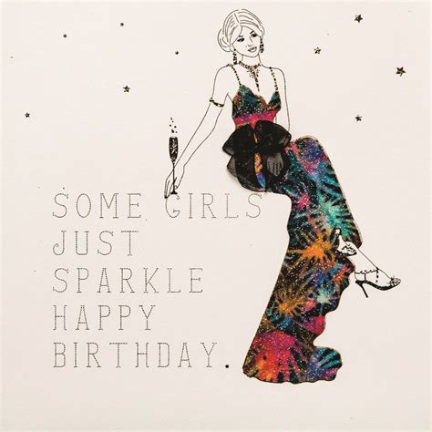 Some Girls Just Sparkle Handmade Open Birthday Card Rb Tilt Art