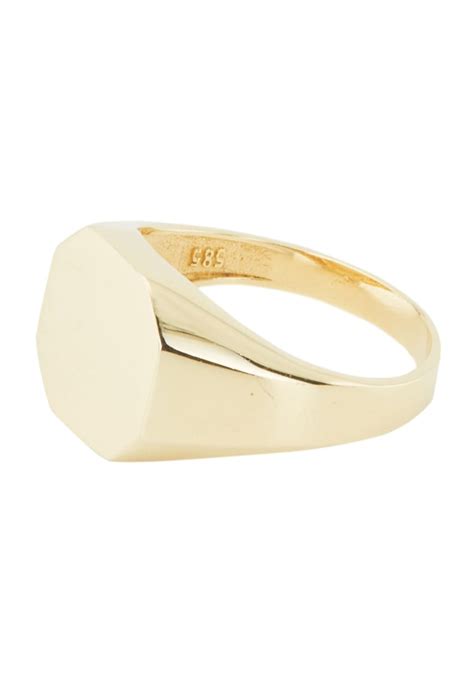 14k solid gold pinky ring for men signet ring engravable etsy