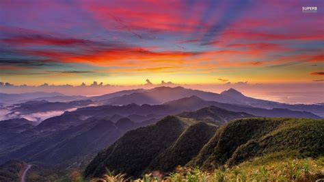 Colorful Mountain Sunrise Photo Full Image