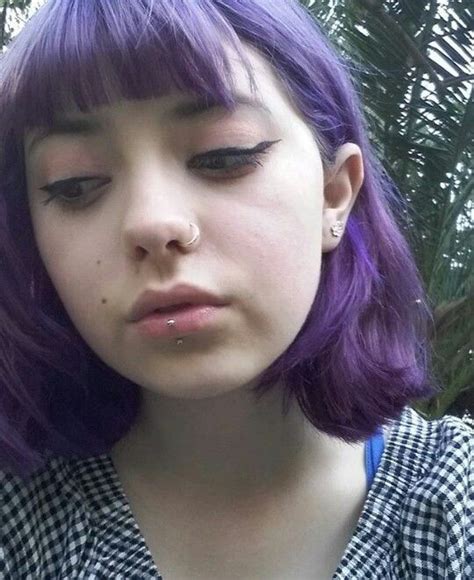 Purple Hair Purple Hair Streaks Short Purple Hair Girl With Purple