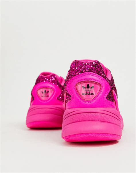 Adidas Originals Leather Premium Pink Glitter Falcon Sneakers Lyst