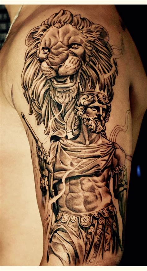 Tribal Lion King Tattoo Sleeve