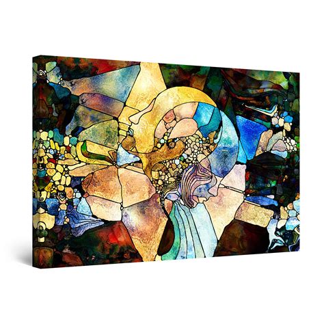 Startonight Canvas Wall Art Abstract Double Personality Hidden Faces