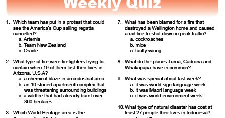 Answer all the questions below and then click on correct the quiz to get your score. Ms Sholson's Students: Weekly Current Events Quiz