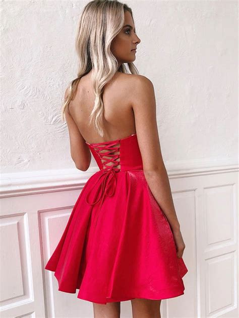 Sweetheart Neck Red Short Prom Dresses Short Red Homecoming Graduatio Morievent
