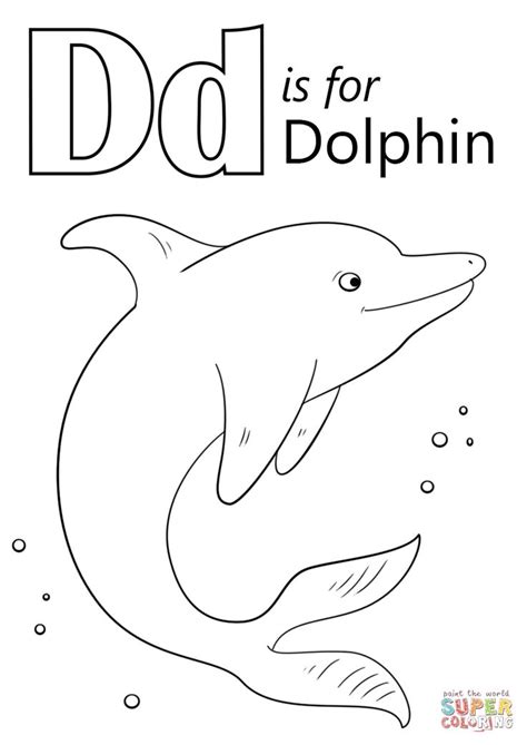 Bubble letter coloring pages & numbers. Letter D is for Dolphin | Super Coloring | Preschool ...
